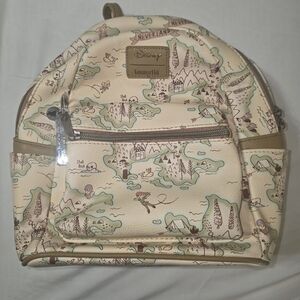 Loungefly Cream Peter Pan Neverland Map Mini Backpack Purse Bag!
